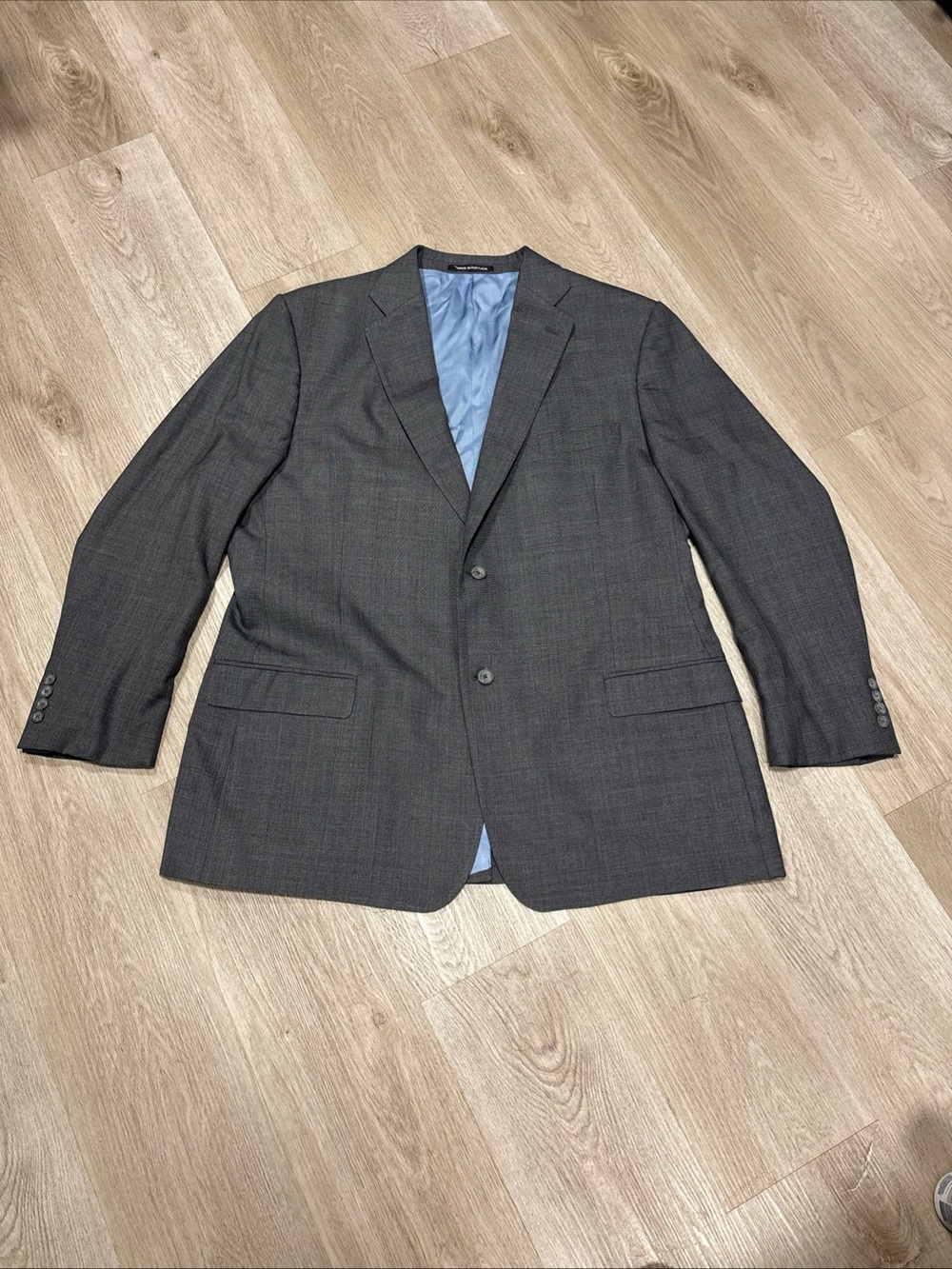 J. Hilburn Blazer Mens 47L Gray Wool Vitale Barberis Canonico Glen Check Jacket